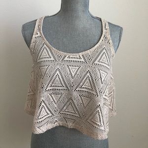 Phanuel Cream Lace Crop Tank